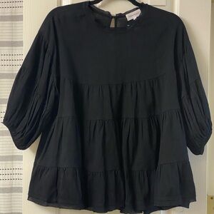 Stolen Hearts Elegant The Pamela Blouse In Black Women's Top Size Small NWT